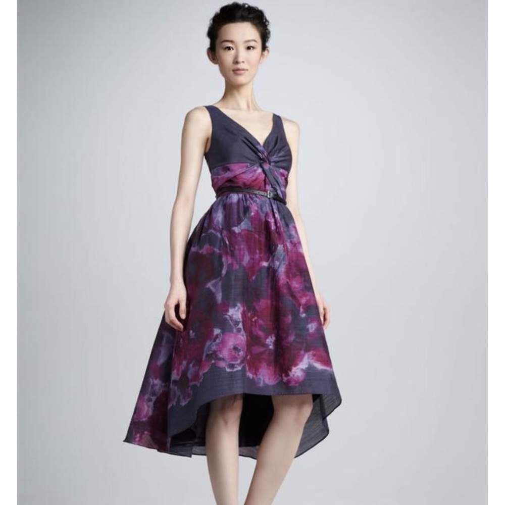 💜 Lela Rose Neiman Marcus Purple Watercolor Dress